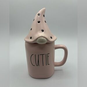 Rae Dunn Pink Cutie Mug With Gnome Lid